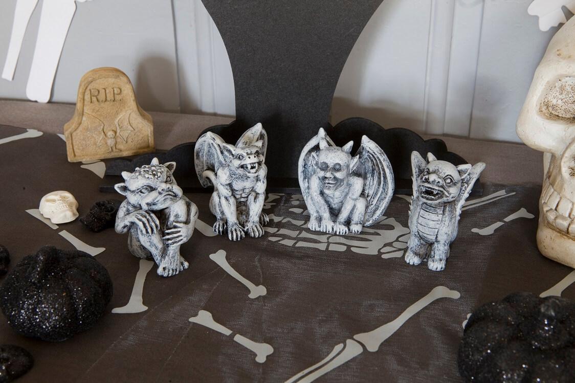 Dek1047 gargouille grise en resine decoration halloween