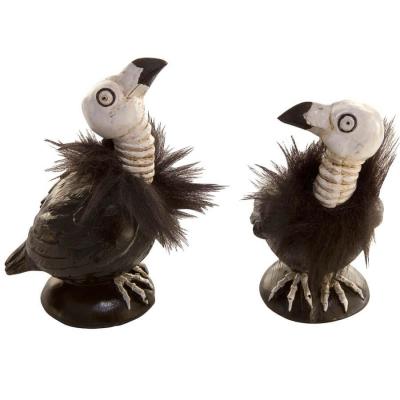 Dek1059 decoration fete halloween vautour resine plumes