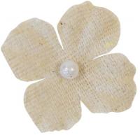 Dek1257 decoration fleur en toile naturel beige