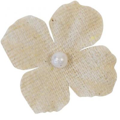 Dek1257 decoration fleur en toile naturel