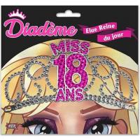 Diademe 18ans rose fuchsia pour cadeau de fete anniversaire