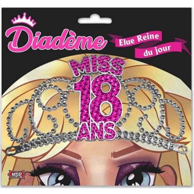 Diademe 18ans rose fuchsia pour cadeau de fete anniversaire