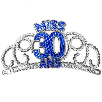 Diadème anniversaire 30ans bleu pour cadeau (x1) REF/DM03B