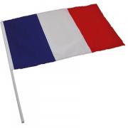 Drapeau France sur tige de 30cm x 40cm (x1) REF/29730 Tricolore: bleu, blanc et rouge