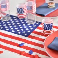 Drapeau tricolore americain usa en set de table