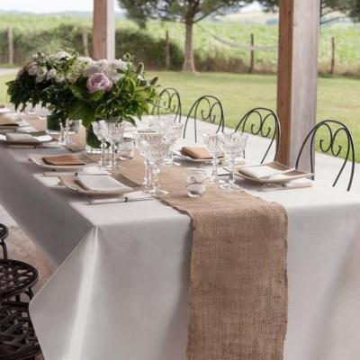 Nappe elegante blanche pour fete de 50m