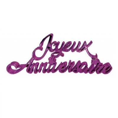 Dta24vl decoration centre de table lettre joyeux anniversaire violet astral