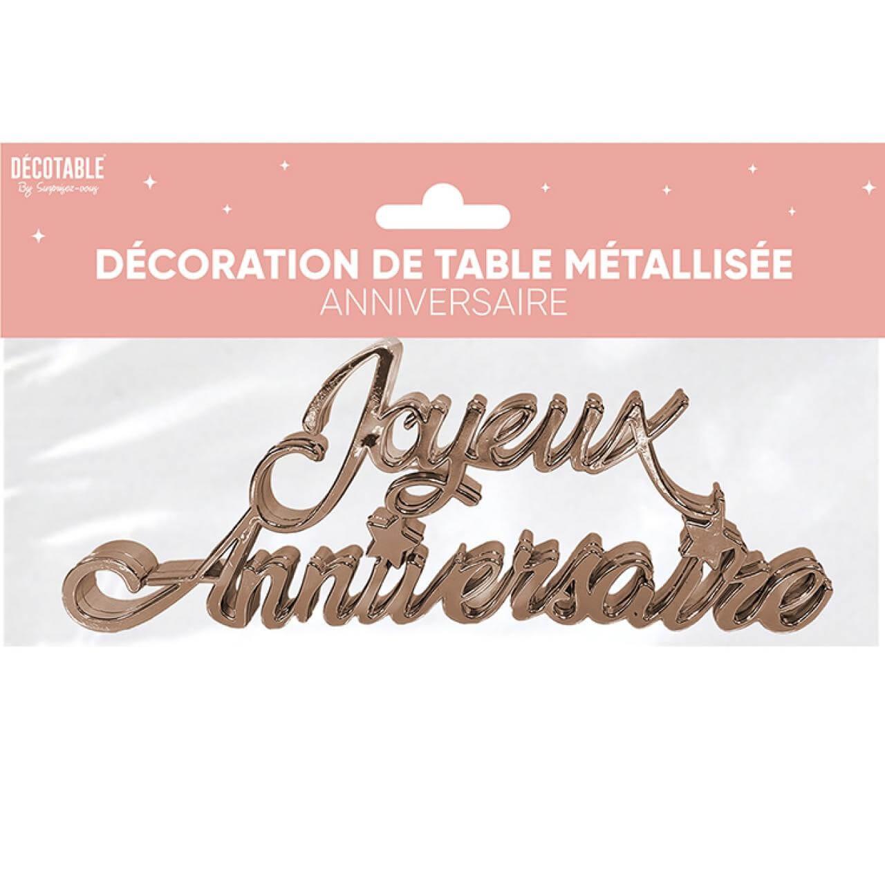 Dtam00rg centre de table joyeux anniversaire rose gold