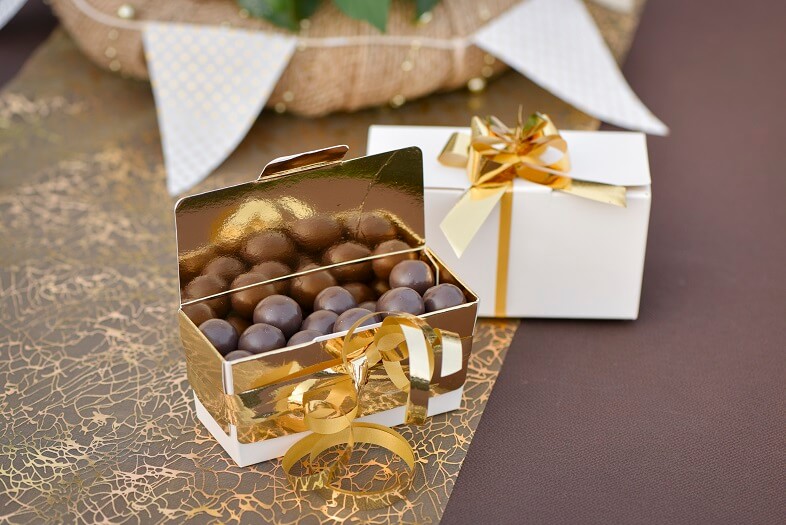 Emballage ballotin de chocolat or