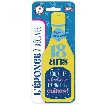Epb2501 cadeau anniversaire eponge 18ans