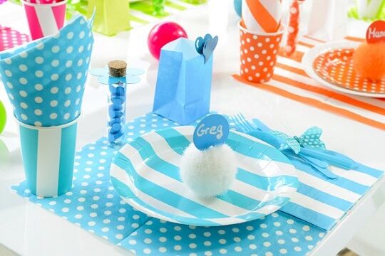 Eprouvette en verre a pois bleu turquoise 1