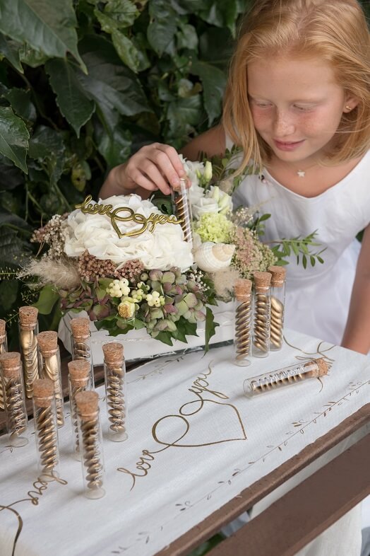 Eprouvette mariage en verre just married