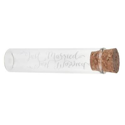 Eprouvette en verre just married mariage