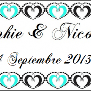 Étiquette à dragées mariage: Heart (x10) REF/10106