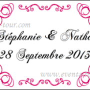 Étiquette à dragées mariage: Coeur (x10) REF/10104