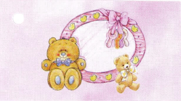 Etiquette bapteme ourson fille