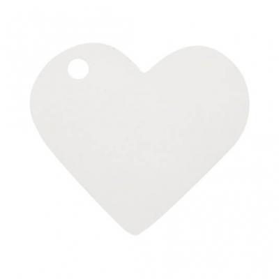 Étiquette blanche coeur (x10) REF/2987