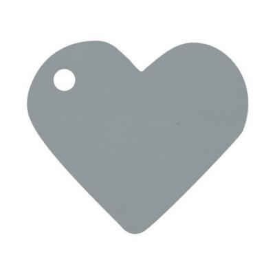 Étiquette grise coeur (x10) REF/2987