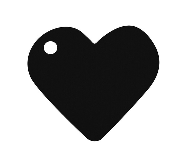 Etiquette noire coeur