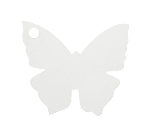 Etiquette papillon blanc