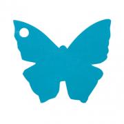 Étiquette papillon bleu turquoise (x10) REF/2988