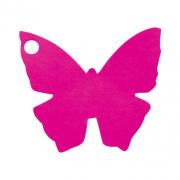 Étiquette papillon fuchsia (x10) REF/2988