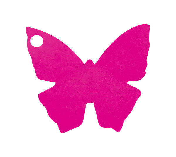 Etiquette papillon fuchsia