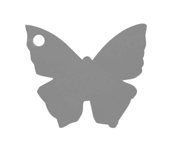 Etiquette papillon grise