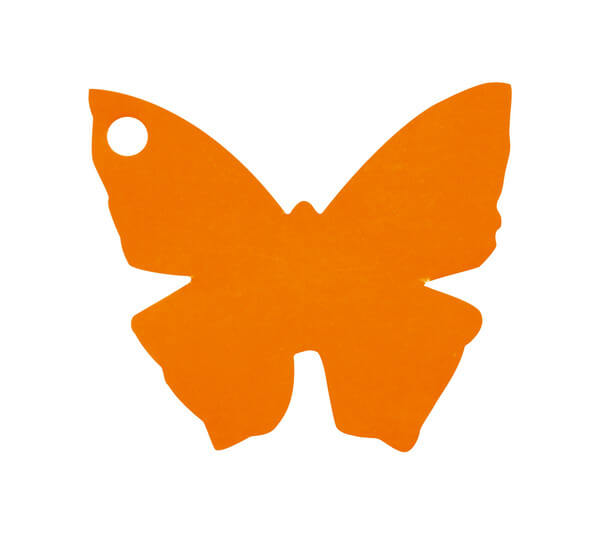 Etiquette papillon orange