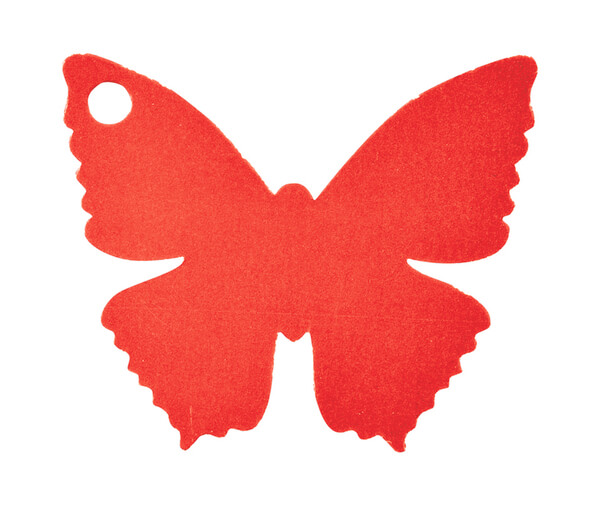 Etiquette papillon rouge