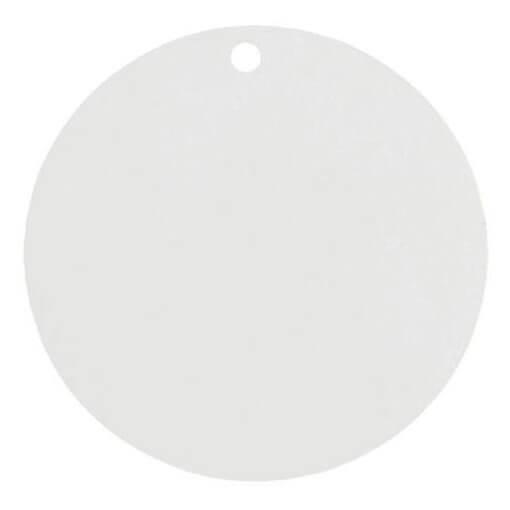 Etiquette ronde blanche avec perforation