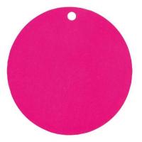 Etiquette ronde rose fuchsia avec perforation