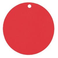 Etiquette ronde rouge avec perforation
