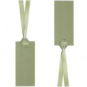 Marque-place rectangle avec ruban vert Olive/Sauge (x12) REF/3312