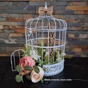 Ev 639 location centre de table florale champetre avec cage