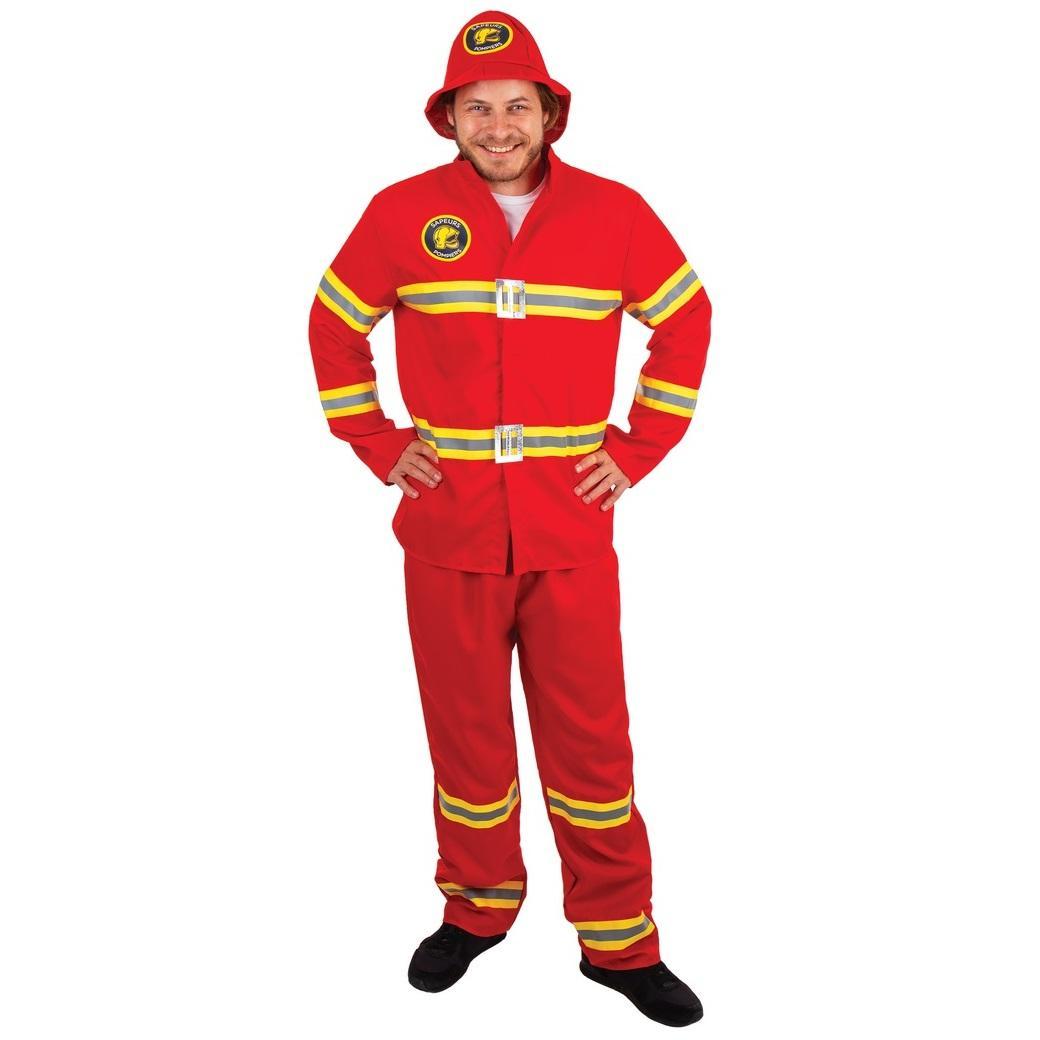Ev 732 taille l xl magasin location deguisement nord pas de calais costume pompier rouge adulte homme