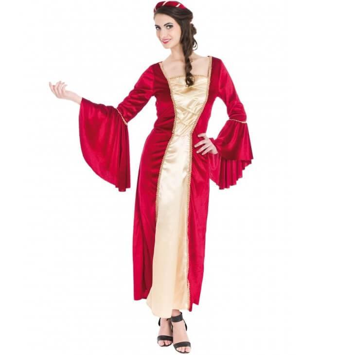 Ev 746 taille xl magasin location nord pas de calais costume princesse medievale rouge
