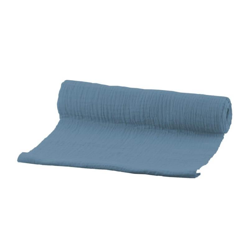 Ev 775 location magasin nord pas de calais chemin de table coton gaufre bleu acier