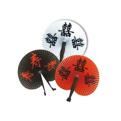 Eventail chinois noir blanc et rouge