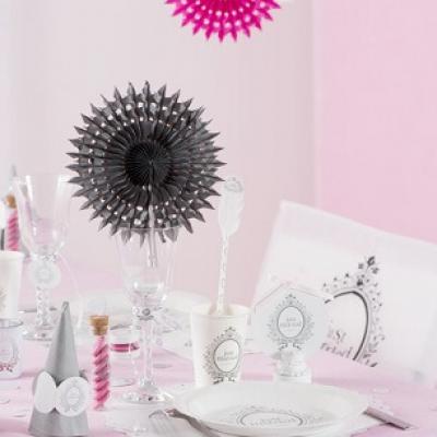 Eventail dentelle 20cm fuchsia 1