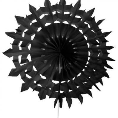 Éventail dentelle, 20cm: Noir (x2) REF/5081
