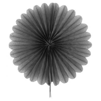Eventail en papier gris 40cm