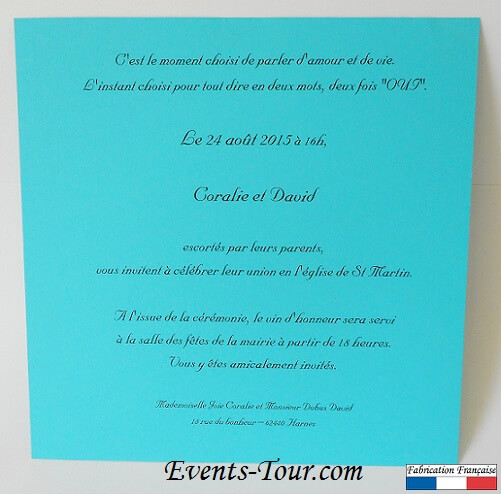 Faire part bleu turquoise 2