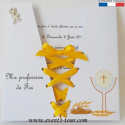 Faire-part corsage communion (x1) REF/10352