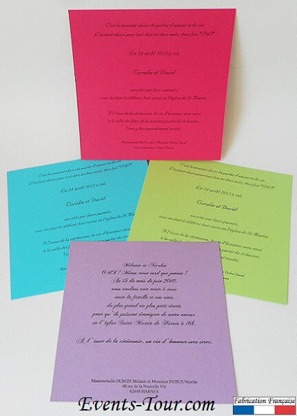 Faire part de couleur unie