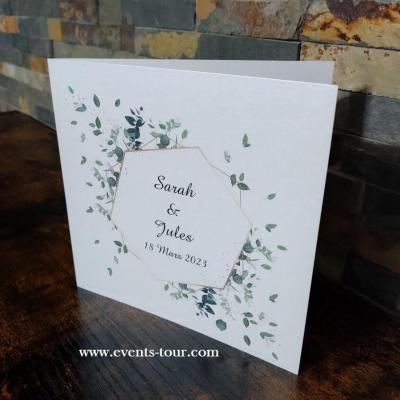 Faire part de mariage champetre fleur eucalyptus