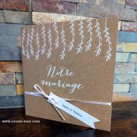 Faire part de mariage champetre nature kraft