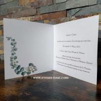 Faire part de mariage floral champetre fleur eucalyptus