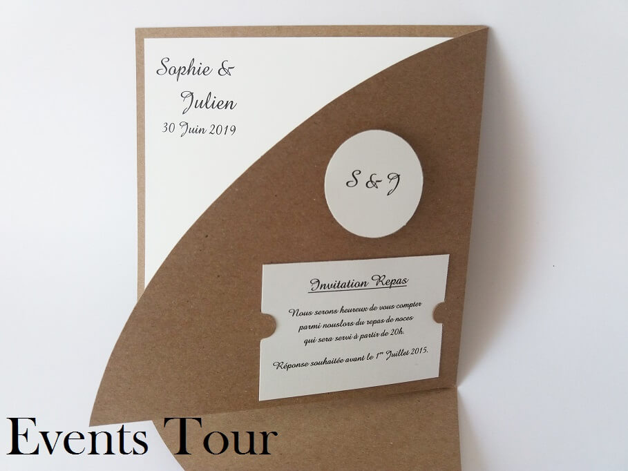 Faire part kraft mariage