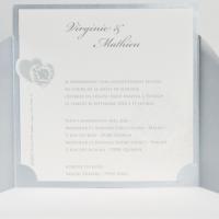 Faire part mariage coeur argent 2